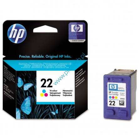 Trójkolorowy atramentowy wkład drukujący HP 22 - C9352AE - Standardowa wydajność 138 stron / 5ml. Do użycia w: HP DESKJET F380, HP DESKJET D1360, HP DESKJET F370, HP DESKJET F2100, HP DESKJET F2280, HP DESKJET F390, HP DESKJET D2300, HP OFFICEJET 4300, HP PSC 1415, HP PSC 1410, HP PSC 1400, HP OFFICEJET J3680, HP OFFICEJET 5615, HP OFFICEJET 5610, HP OFFICEJET 5605, HP OFFICEJET 5600, HP OFFICEJET 4355, HP OFFICEJET 4315, HP DESKJET 3920, HP DESKJET 3930, HP DESKJET 3940, HP DESKJET D1460, HP DESKJET D1560, HP DESKJET D2360, HP DESKJET D2400, HP DESKJET D2460, HP DESKJET F2110, HP DESKJET F2120, HP DESKJET F2128, HP DESKJET F2140, HP DESKJET F2180, HP DESKJET F2185, HP DESKJET F2187, HP DESKJET F2188, HP DESKJET F2224, HP DESKJET F300, HP DESKJET F375, HP DESKJET F4100, HP DESKJET F4120, HP DESKJET F4135, HP DESKJET F4140, HP DESKJET F4172, HP DESKJET F4180, HP PSC 1401, HP PSC 1402, HP PSC 1403, HP PSC 1406, HP PSC 1408, HP PSC 1410V, HP PSC 1410XI, HP OFFICEJET J3608, HP OFFICEJET J3640, HP OFFICEJET J3650, HP DESKJET 3918, HP DESKJET 3938, HP DESKJET D1330 SERIES. TUSZE HP WROCŁAW. HURTOWNIA HP WROCŁAW. DYSTRYBUTOR HP – PRODUCENT ZAMIENNIKÓW DO DRUKAREK HP