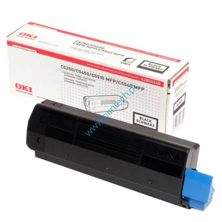 Czarny oryginalny Toner Oki 42804548 - Standardowa wydajność 3 000 stron. Do użycia w: OKI C5250, OKI C5510 MFP, OKI C5540 MFP, OKI C5450, OKI C5500, Tonery  Oki Wrocław, hurtownia – dystrybutor Oki Wrocław,  producent  zamienników Oki Wrocław