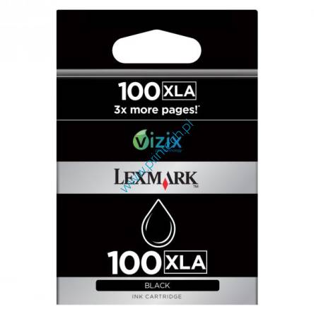 Oryginalny czarny atramentowy wkład drukujący Lexmark 100XLA - 14N1092 - Powiększona wydajność 600 stron. Do użycia w: Lexmark Impact S305, Lexmark Interpret S405, Lexmark Intuition S505, Lexmark Interact S605, Lexmark Prospect Pro205, Lexmark Prevail Pro705, Lexmark Prestige Pro805, Lexmark Platinum Pro905. Tusze Lexmark Wrocław. Hurtownia Lexmark Wrocław. Dystrybutor Lexmark – Producent zamienników do drukarek Lexmark