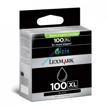 Czarny oryginalny atramentowy wkład drukujący Lexmark 100XL - 14N1068E - Powiększona wydajność 600 stron. Do użycia w: Lexmark Impact S305, Lexmark Interpret S405, Lexmark Intuition S505, Lexmark Interact S605, Lexmark Prospect Pro205, Lexmark Prevail Pro705, Lexmark Prestige Pro805, Lexmark Platinum Pro905. Tusze LEXMARK Wrocław. Hurtownia LEXMARK Wrocław. Dystrybutor LEXMARK – Producent zamienników do drukarek LEXMARK