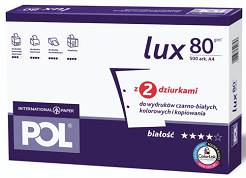 Papier POL Lux A4 80g/500ark z dwiema dziurkami do segregatora